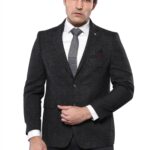 4 Drop Regular Cut Black Men Blazer - Wessi