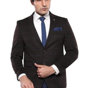 4 Drop Regular Cut Brown Men Blazer - Wessi