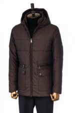 4-Pockets-Hooded-Zippered-Quilted-Brown-Men-Down-Coat-3