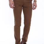5 Pocket Stitched Pockets Cotton Tan Men Trousers