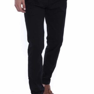 5 Pockets Patterned Black Men Pants - Wessi