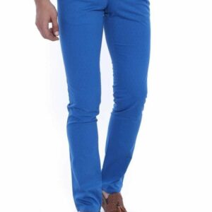 5 Pockets Sax Blue Men Pants - Wessi