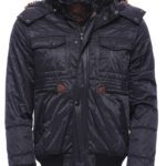 6 Pocket Bondite Zippered Hooded Black Coat-Wessi