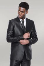 8 Drop Shiny Black Suit
