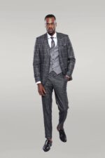Anthracite-Blue-Plaid-3-Piece-Slim-Fit-Suit-Wessi-1