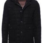 Bag Pocket Felt Hooded 4 Pocket Black Coat-Wessi