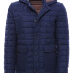 Bag Pocket Felt Hooded 4 Pocket Navy Blue Coat-Wessi