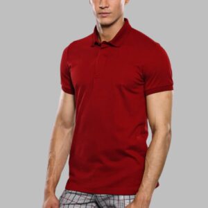 Basic Claret Red Men Polo T-Shirt - Wessi