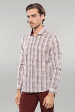 Beige-Plaid-Slim-Fit-Shirt-Wessi-Wessi-2