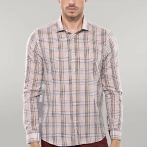 Beige Plaid Slim-Fit Shirt | Wessi - Wessi