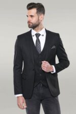 Black Blazer Vest Set