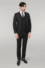 Black-Checked-3-Piece-Linen-Suit-Wessi-1