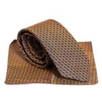 Black Cube Patterned Men Yellow Tie- Wessi