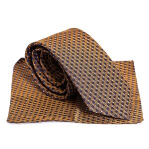 Black Cube Patterned Men Yellow Tie- Wessi