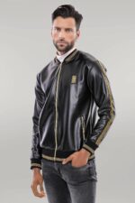 Black Leather Touch Seasonal Coat