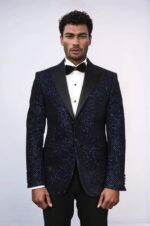 Black-Patterned-Over-Navy-Blue-Men-Party-Blazer-Wessi-1