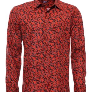 Black Patterned Shirt Over Burgundy - Wessi