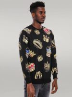 Black-Patterned-Slim-Fit-Sweatshirt-Wessi-2