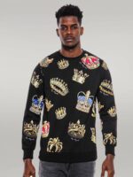 Black-Patterned-Slim-Fit-Sweatshirt-Wessi-4