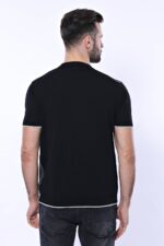 Black-Plaid-Zippered-Polo-Knitted-T-Shirt-Wessi-5