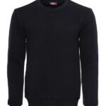 Black Plain Circle Neck Sweatshirt - Wessi