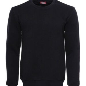 Black Plain Circle Neck Sweatshirt - Wessi