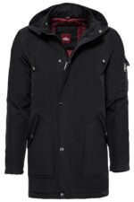 Black Pocket Hooded Men's Coat