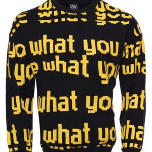 Black Printed Circle Neck Sweatshirt - Wessi