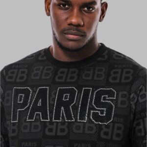 Black Printed Slim Fit Sweatshirt - Wessi