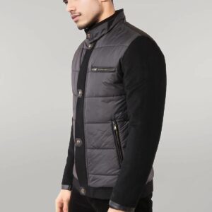 Black Quilted Men Coat - Wessi