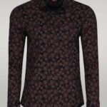Bloom Patterned Brown Slim Fit Shirt - Wessi