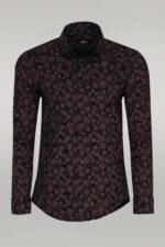 Bloom Patterned Brown Slim Fit Shirt