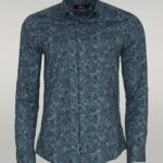Bloom Patterned Green Slim Fit Shirt - Wessi