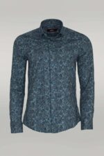 Bloom Patterned Green Slim Fit Shirt