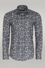 Bloom Patterned Grey Slim Fit Shirt