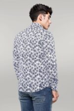 Blue-Floral-Patterned-Long-Sleeve-White-Men-Shirt-Wessi-2