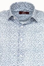 Blue-Floral-Patterned-Slim-Fit-White-Men-Shirt-Wessi-1