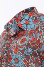 Blue-Floral-Slim-Fit-Long-Sleeve-Red-Men-Shirt-Wessi-3