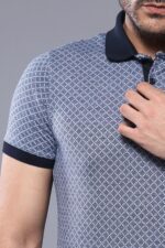 Blue-Patterned-Polo-Men-T-Shirt-Wessi-1