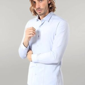 Blue Patterned Slim Fit Shirt - Wessi