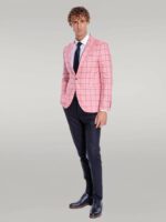 Blue-Plaid-Patterned-Slim-Fit-Pink-Men-Blazer-Wessi-2
