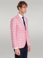 Blue-Plaid-Patterned-Slim-Fit-Pink-Men-Blazer-Wessi-4