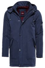 Blue Pocket Hooded Men's Coat