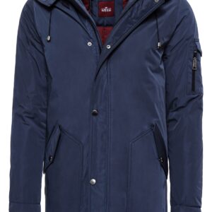 Blue Pocket Hooded Men's Coat - Wessi