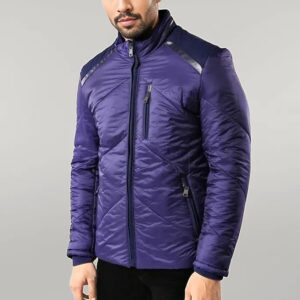 Blue Quilted Down Coat - Wessi