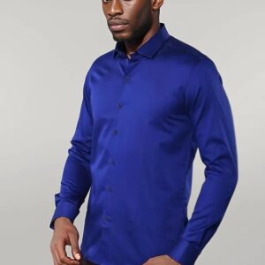 Blue Satin Shirt - Wessi
