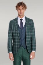 Blue-Vested-Slim-Fit-Checked-Green-Men-Suit-Wessi-4