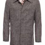 Brown Checked Hidden Button Coat - Wessi