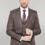 Brown Checked Suit - Wessi