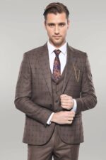 Brown Checked Suit
